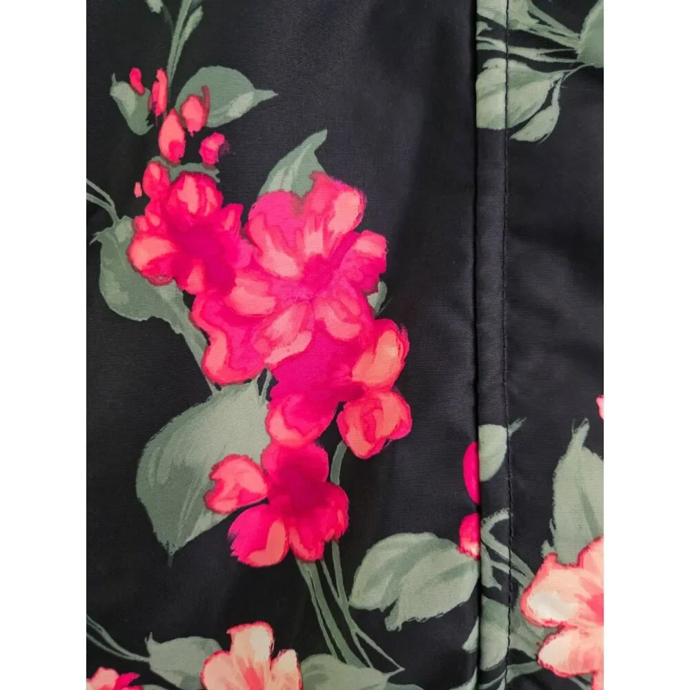 Children Place Girls Coat Floral Kids Black 7/8 Hooded Winter Snow Warm